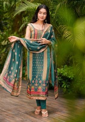 Pink Printed Silk Kurta Set