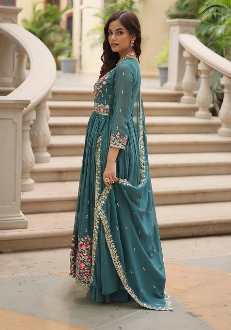 Rama Embroidery Georgette Kurta Set