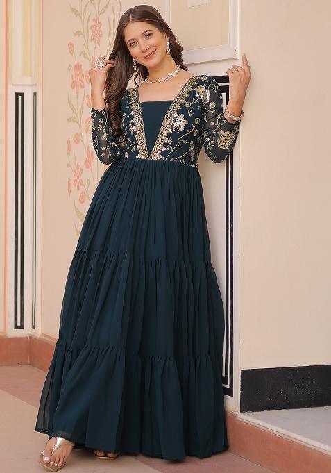 Rama Embroidery Georgette Dress