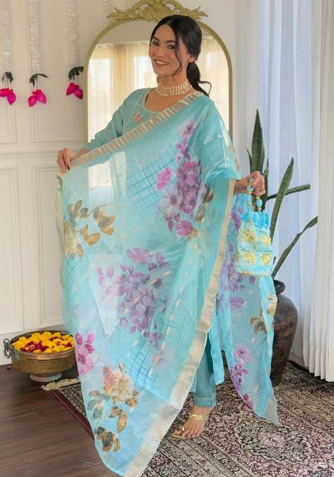 Firozi Embroidery Viscose Kurta Set