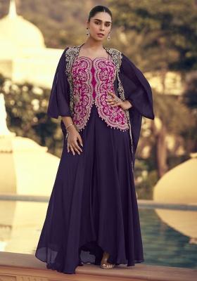 Pink Embroidered Silk Kurta Set