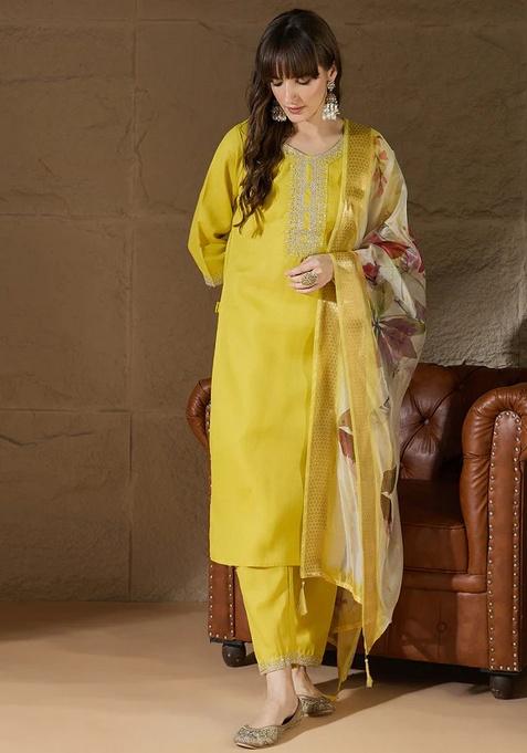 Multicolour Motif Cotton Kurta Set