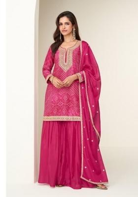 Pink Embroidered Silk Kurta Set