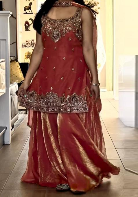 Pink Embroidery  Silk  Salwar Suit