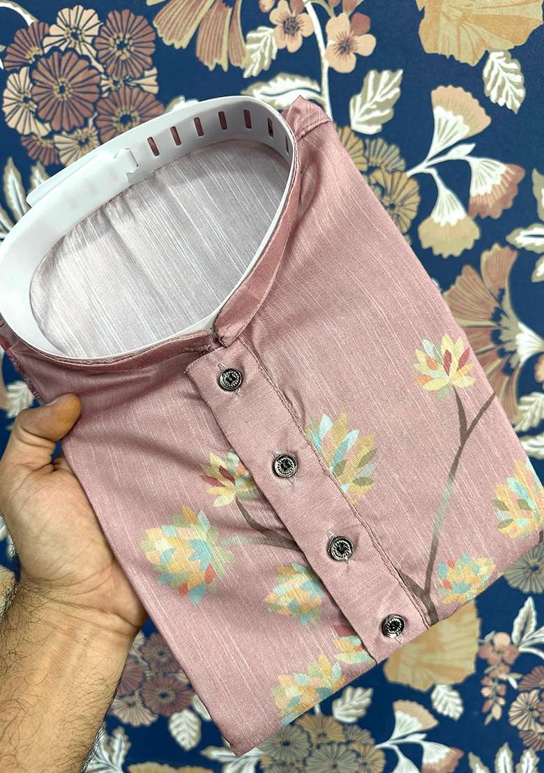 Brown Printed Cotton Kurta - Indya