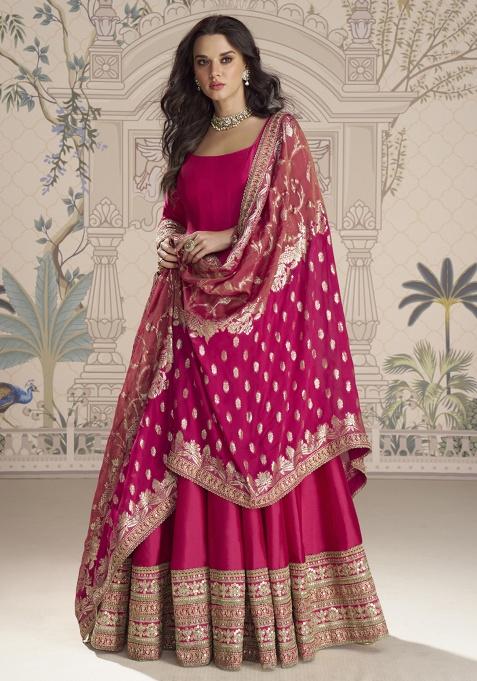 Pink Embroidery viscose Kurta Set