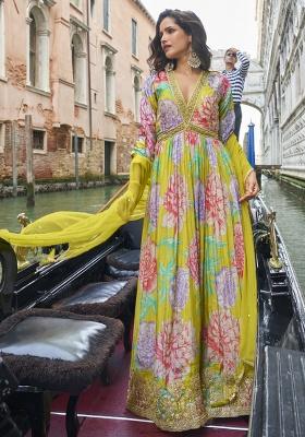 Light Green Embroidery Silk Kurta Set