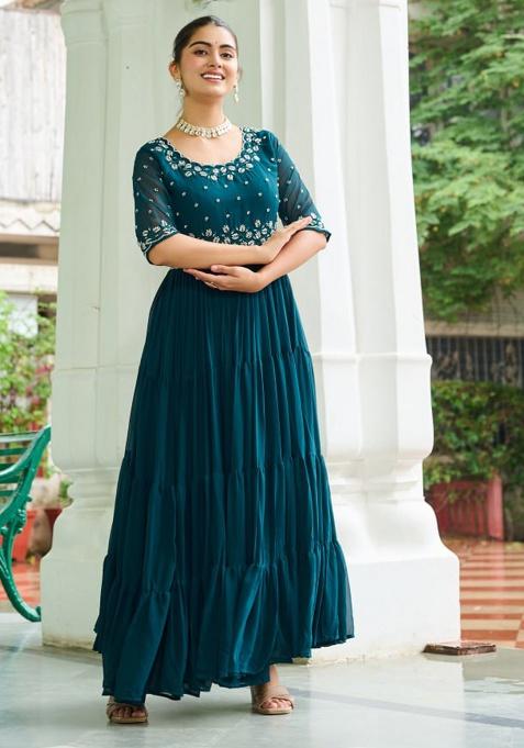 Rama Printed Georgette Gown Set
