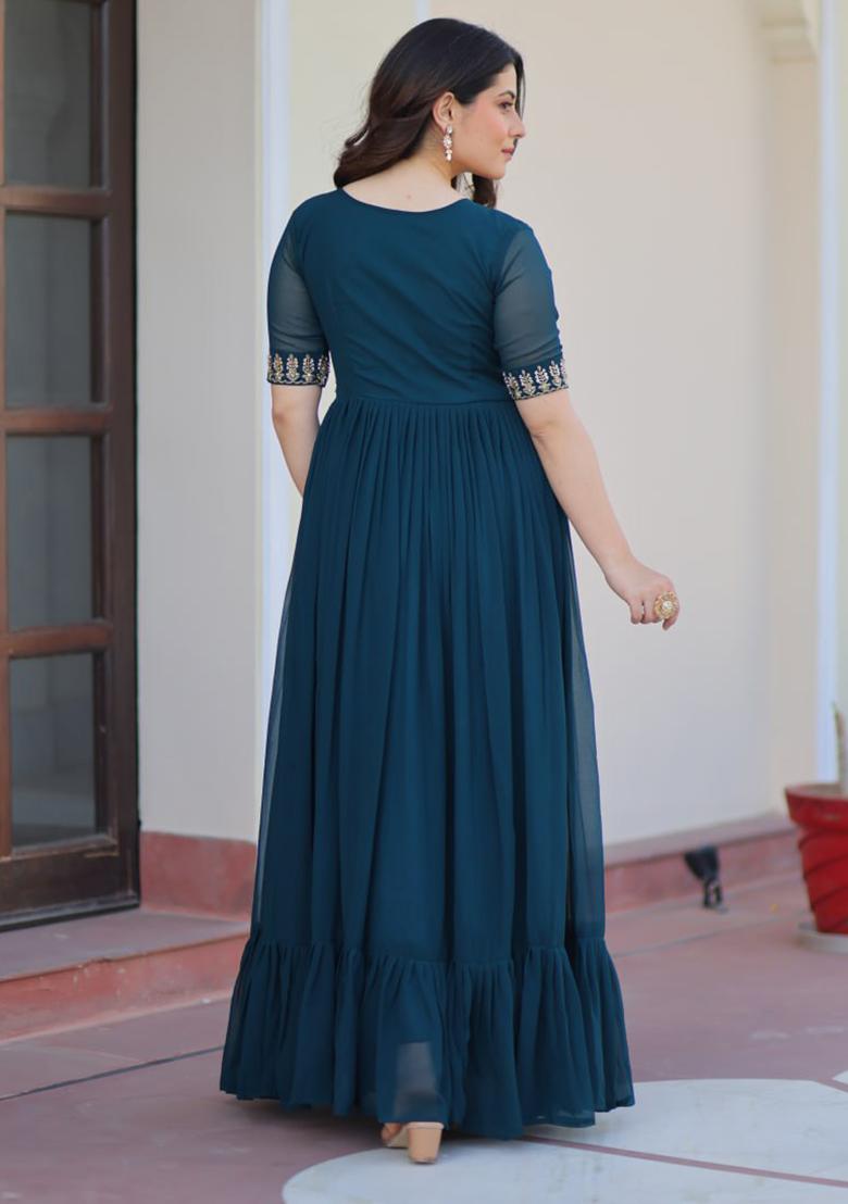 Rama Printed Georgette Gown Set - Indya