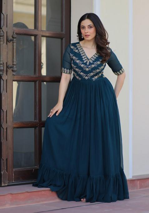 Rama Printed Georgette Gown Set