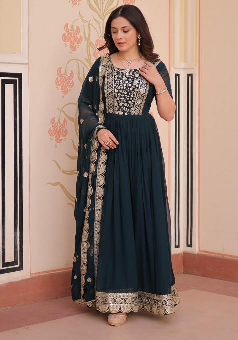 Rama Printed Georgette Gown Set