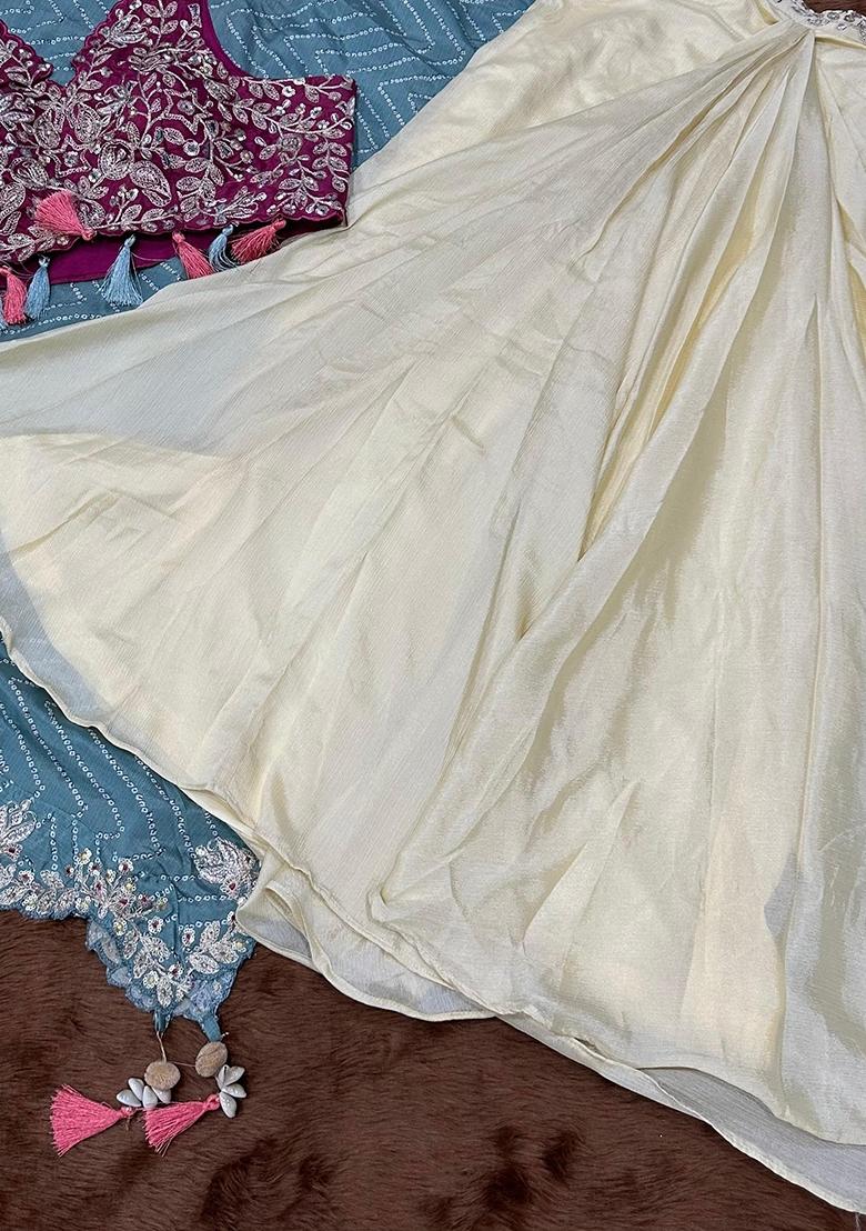 Maroon Embroidery Silk Kurta Set - Indya