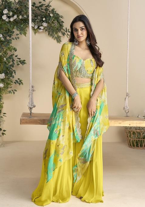 Mustard Embroidery Silk Kurta Set