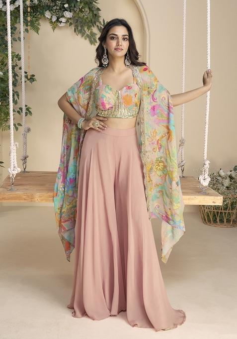 Multicolor Embroidery Silk Kurta Set