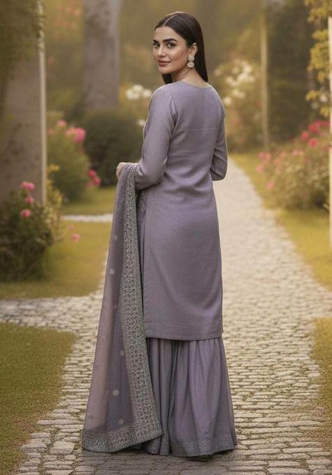 Purple Embroidery Jimmy Choo Salwar Kameez