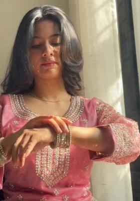 Pink Embroidery Pur Jimmy Choo Salwar Kameez