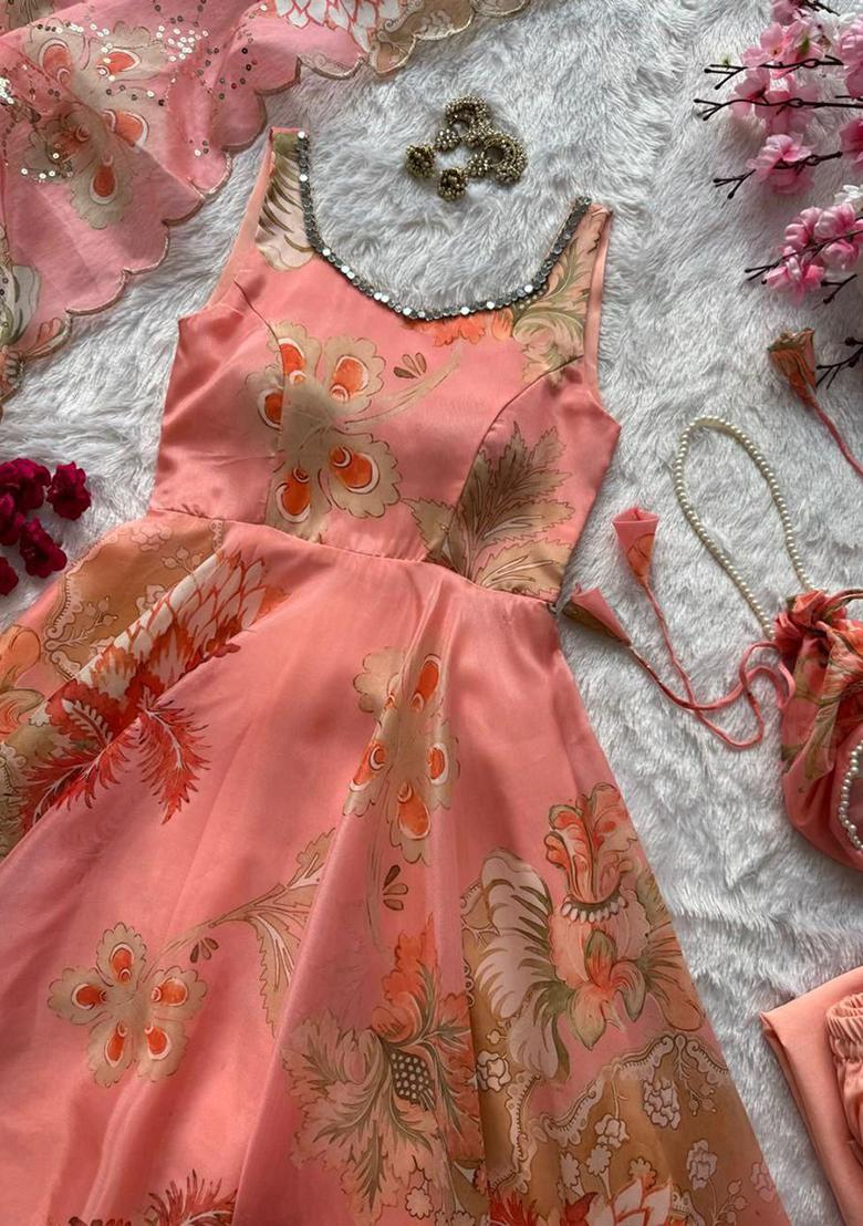 Pink Embroidery Silk Kurti Set - Indya