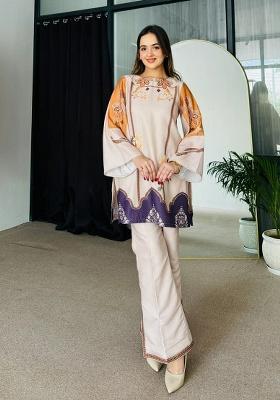 Brige Embroidery Viscose Reyon Kurti Set