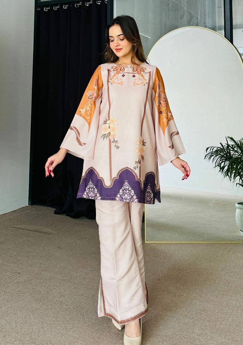 Brige Embroidery Viscose Reyon Kurti Set - Indya