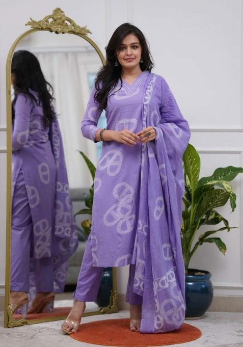 Blue Embroidery Viscose Chanderi Kurti Set