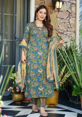 Rama Printed Maslin&nbsp; Kurta Set