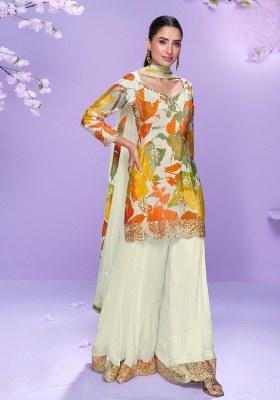 Multicolor Embroidery Silk Salwar Kameez