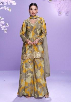 Multicolor Embroidery Silk Salwar Kameez