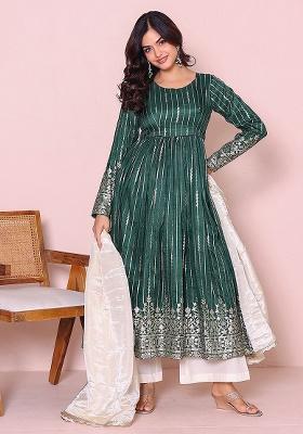 Green Motif Dolasilk Kurta Set