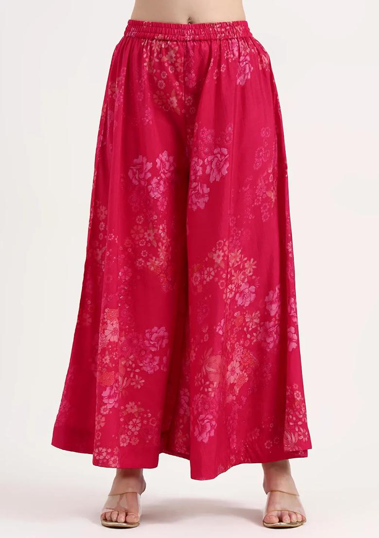 Pink Motif Silk Blend Kurta Dupatta Set - Indya