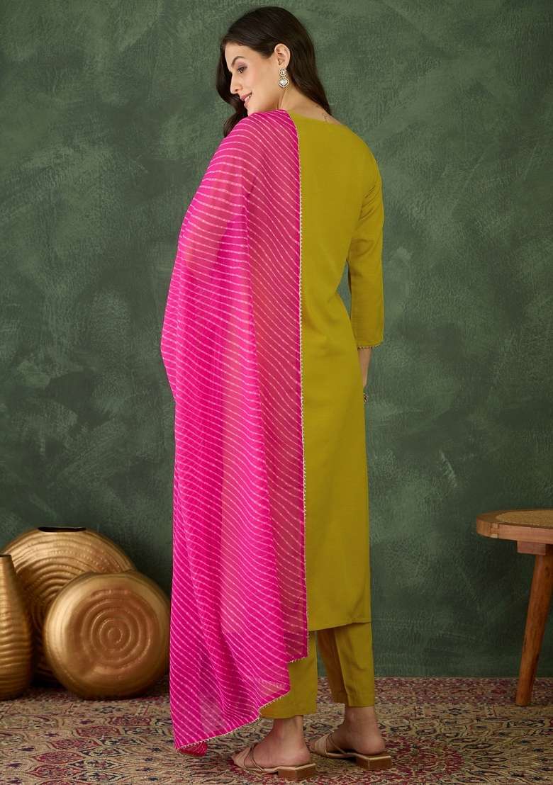 Liril Embroidered Rayon Straight Kurta Set - Indya