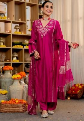 Rani Embroidered Viscose Silk Kurta Set