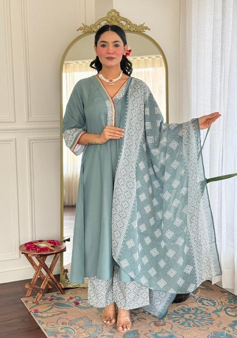 Pista Embroidered Rayon Kurta Set