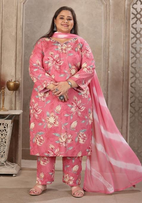 Mauve Abstract Print Rayon Kurta Set