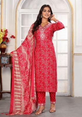 Pink Abstract Print Rayon Kurta Set