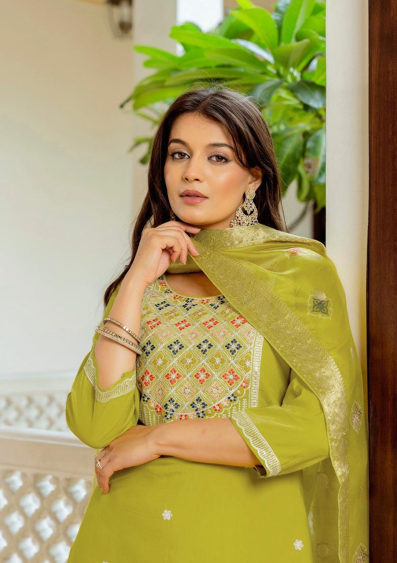 Yellow Abstract Print Viscose Kurta Set - Indya