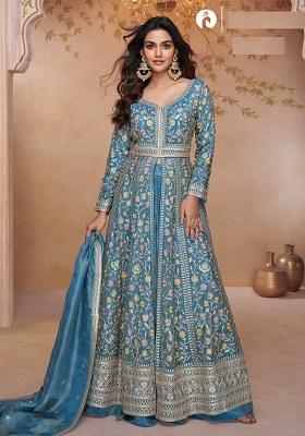 Rama Blue Embroidery Simar Salwar Suit