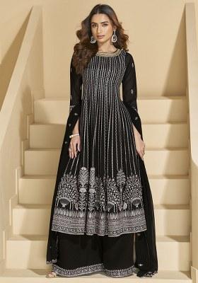 Black Sequence Work Georgette Salwar Suit