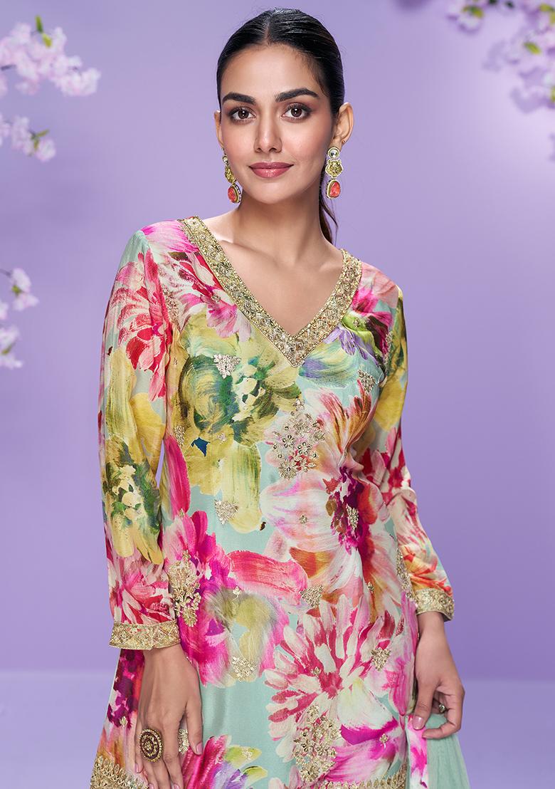 Pista Printed Chinon Salwar Suit - Indya