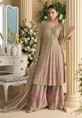 Chocolate Sequence Work Georgette Salwar Suit