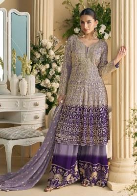 Violet Sequence Work Georgette Salwar Suit