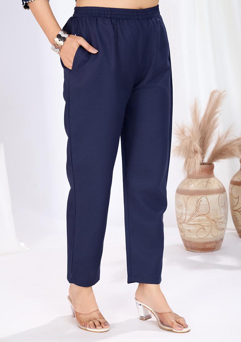 Blue Motif Rayon Kurta Set - Indya