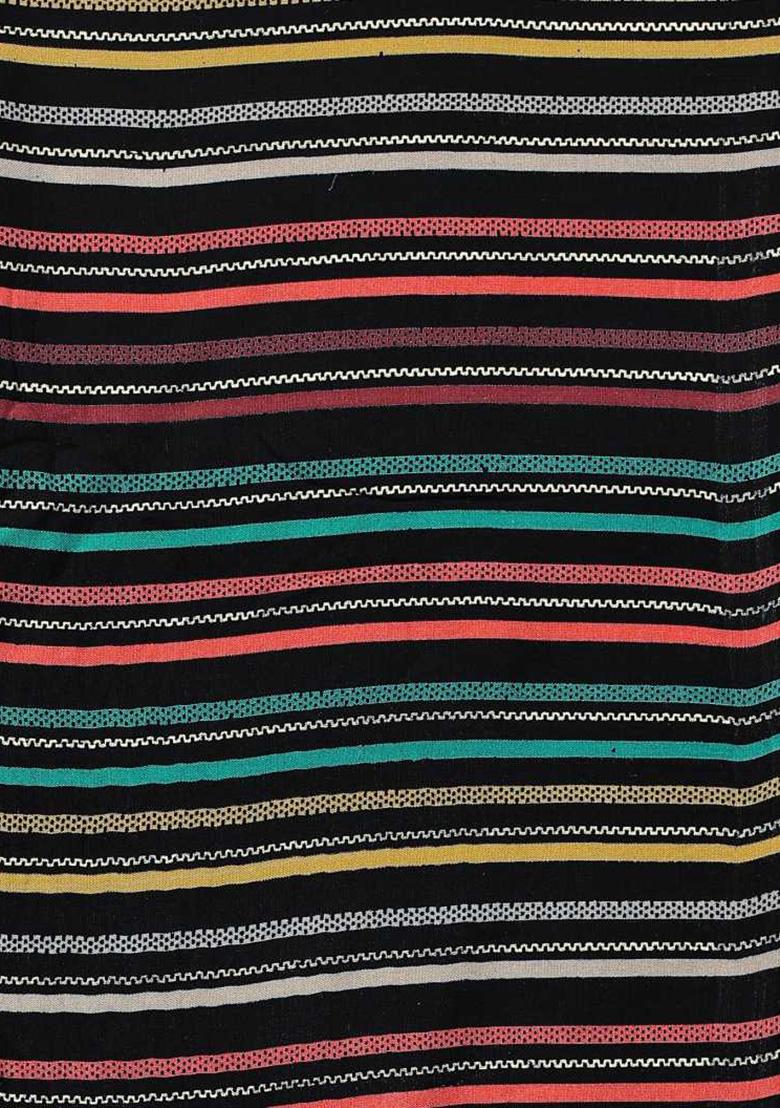 Black Foil Print Rayon Kurta Set - Indya