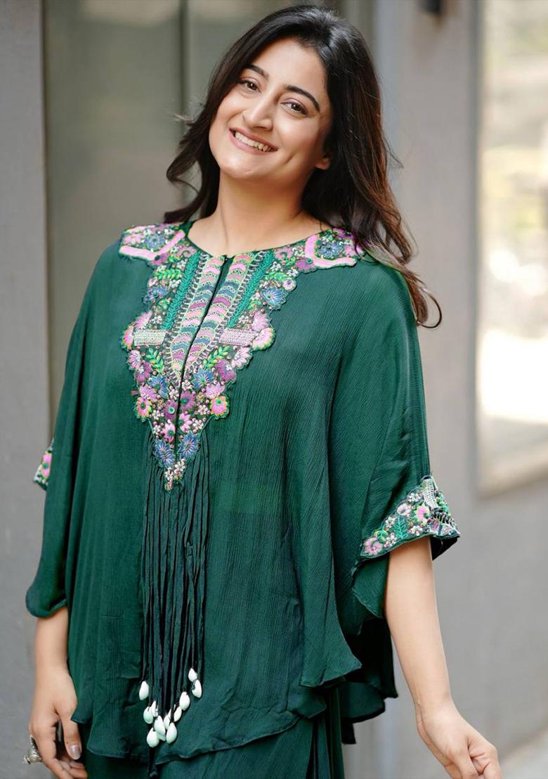 Rama Embroidery Chinon Kurta Set - Indya