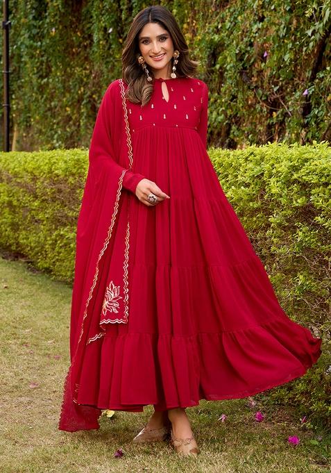 Pink Foil Work Marbel Kurta Set