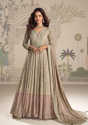 Chiku Embroidery Georgette Kurta With Dupatta