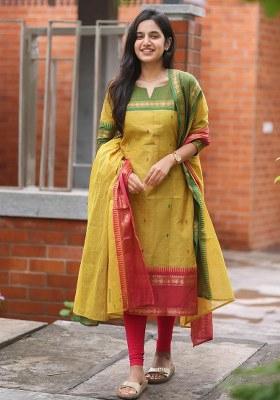 Multicolor Printed Cotton Kurta Set