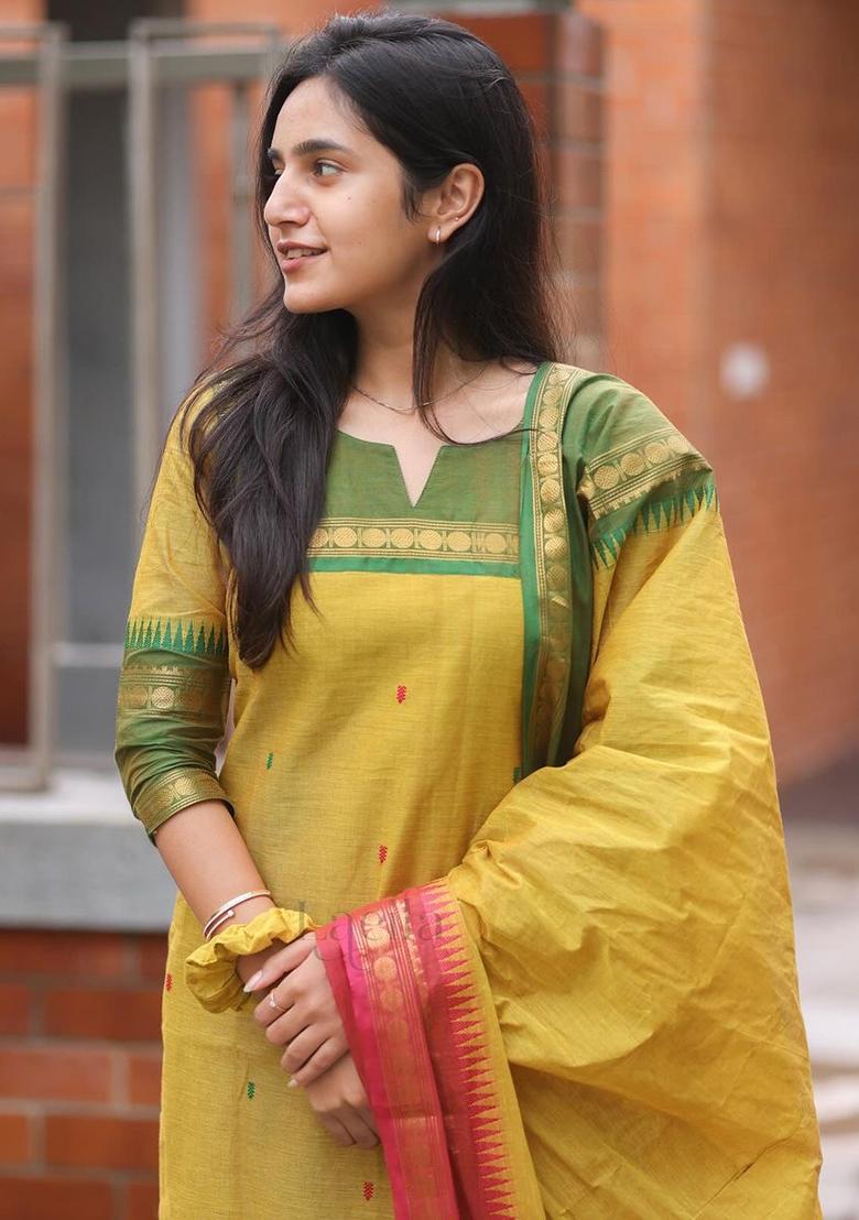 Multicolor Printed Cotton Kurta Set - Indya