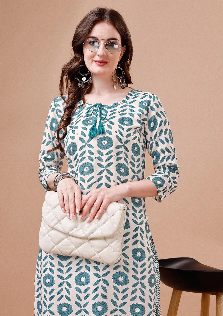 Multicolor Embroidery Rayon Kurta Set - Indya