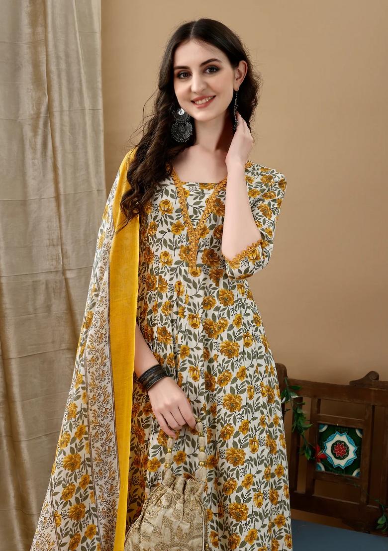 Multicolor Embroidery Rayon Kurta Set - Indya