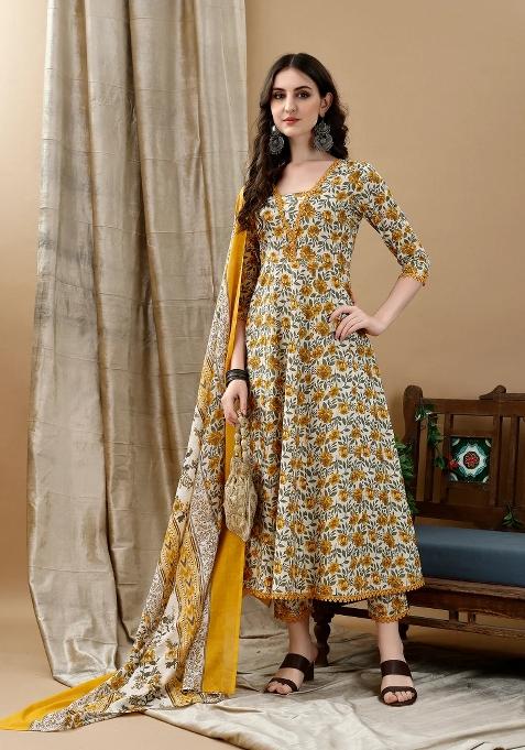 Multicolor Embroidery Rayon Kurta Set